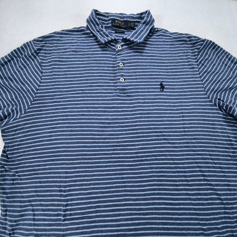 Polo Ralph Lauren Short Sleeve Collared Polo Shirt Mens Size Large L Navy Blue